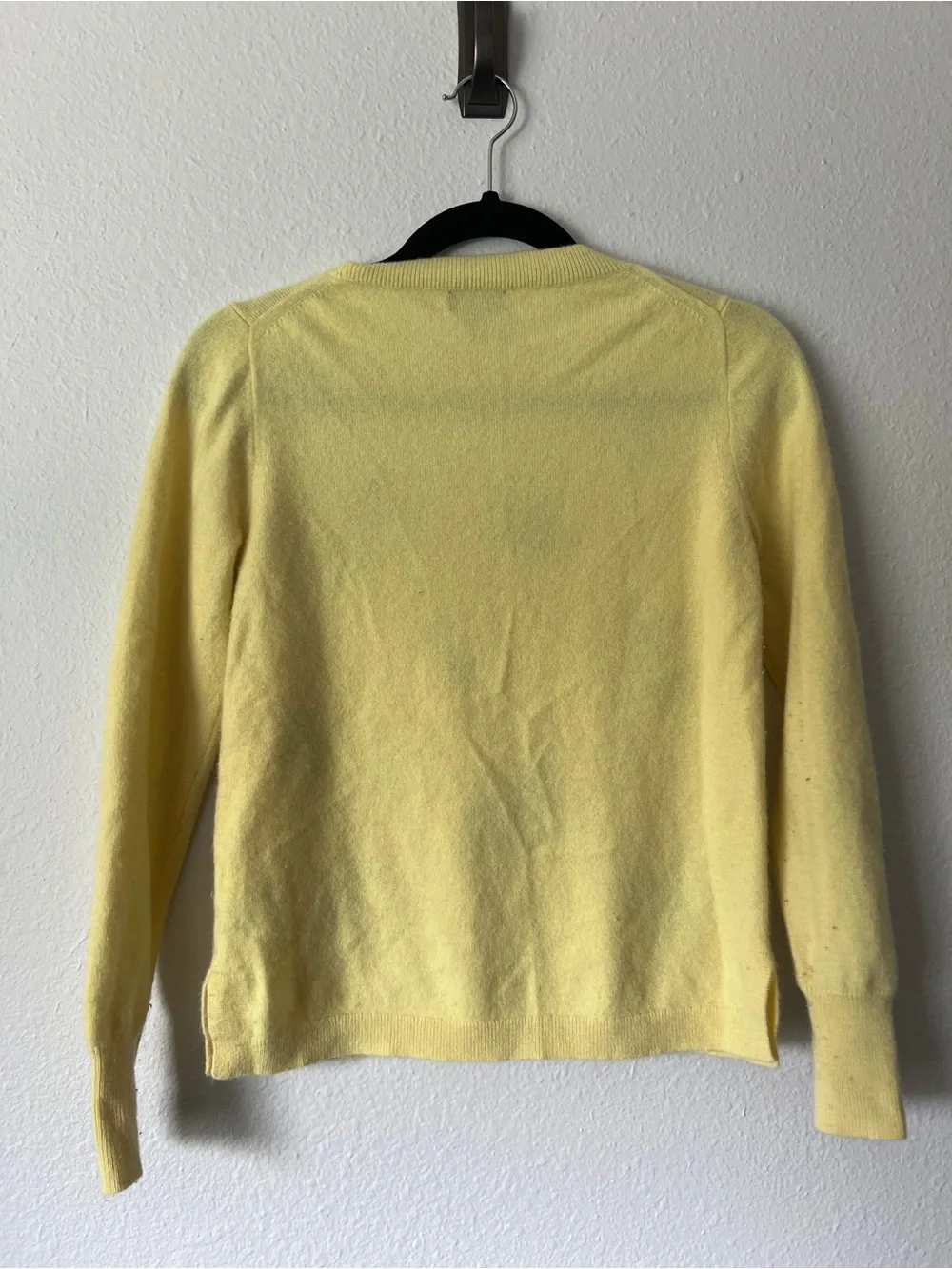 J. Crew 100% cashmere yellow floral embroidered sweater
